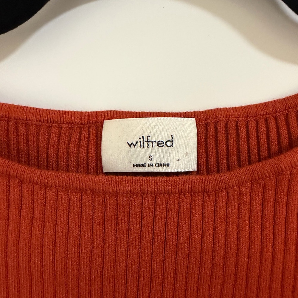 Wilfred Rust Ribbed Knit Mini Dress - Picture 5 of 6